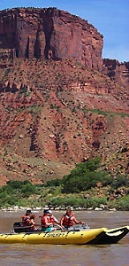 Search and Rescue Boat with Moutains Behind