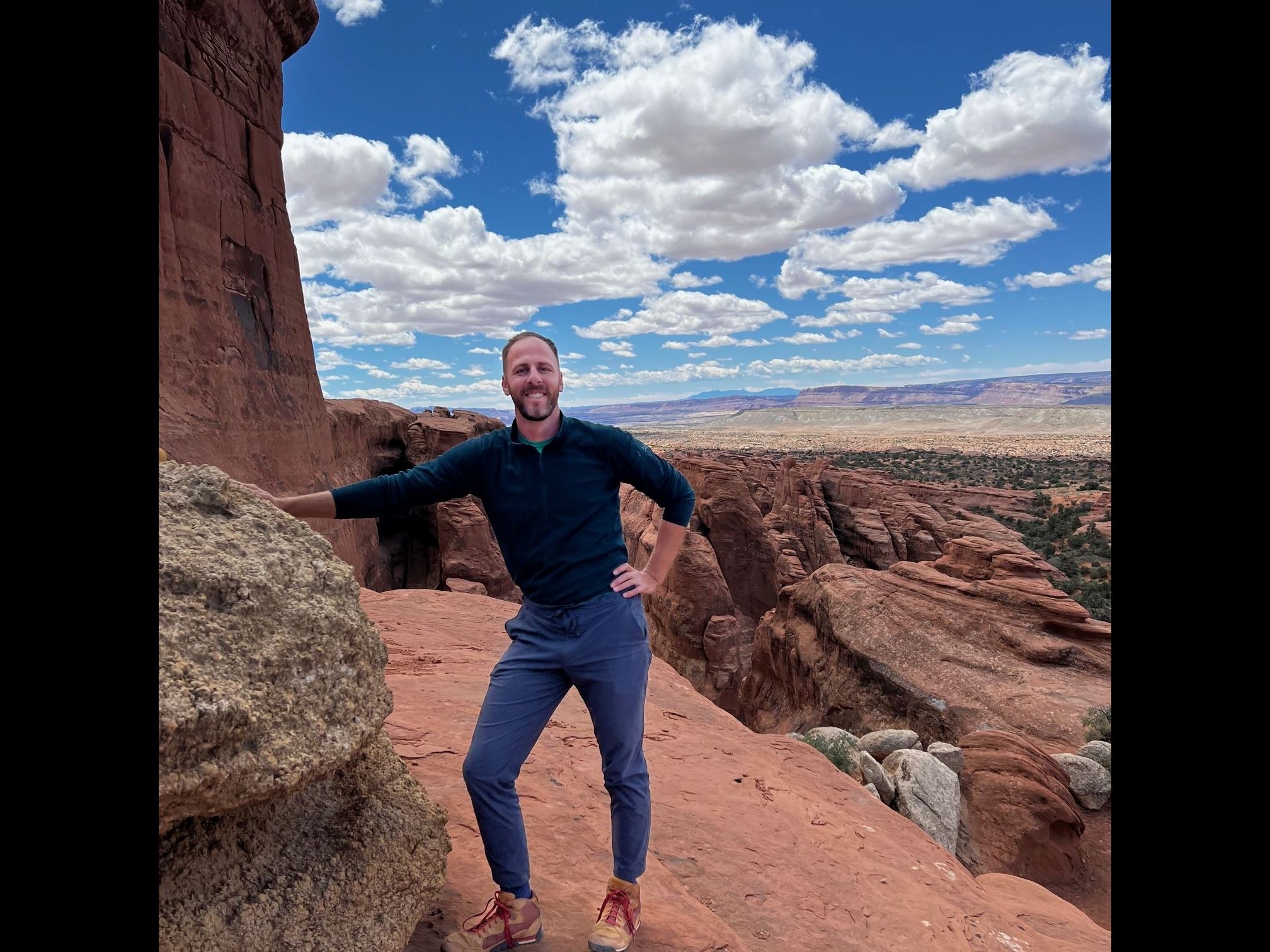 Michael Soleta hiking in the Moab area