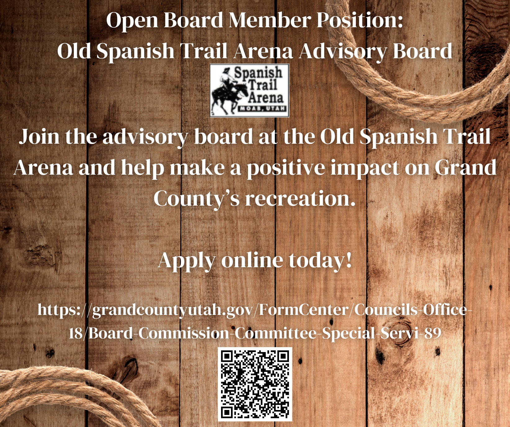 Open Board Member Position Old Spanish Trail Arena