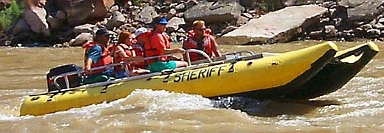 Search and Rescue Boat Cruising the Colorado